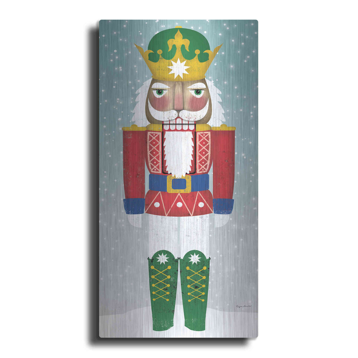 Luxe Metal Art 'Joyful Nutcracker III' by Ryan Fowler, Metal Wall Art