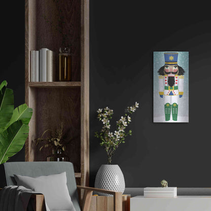 Luxe Metal Art 'Joyful Nutcracker IV' by Ryan Fowler, Metal Wall Art,12x24