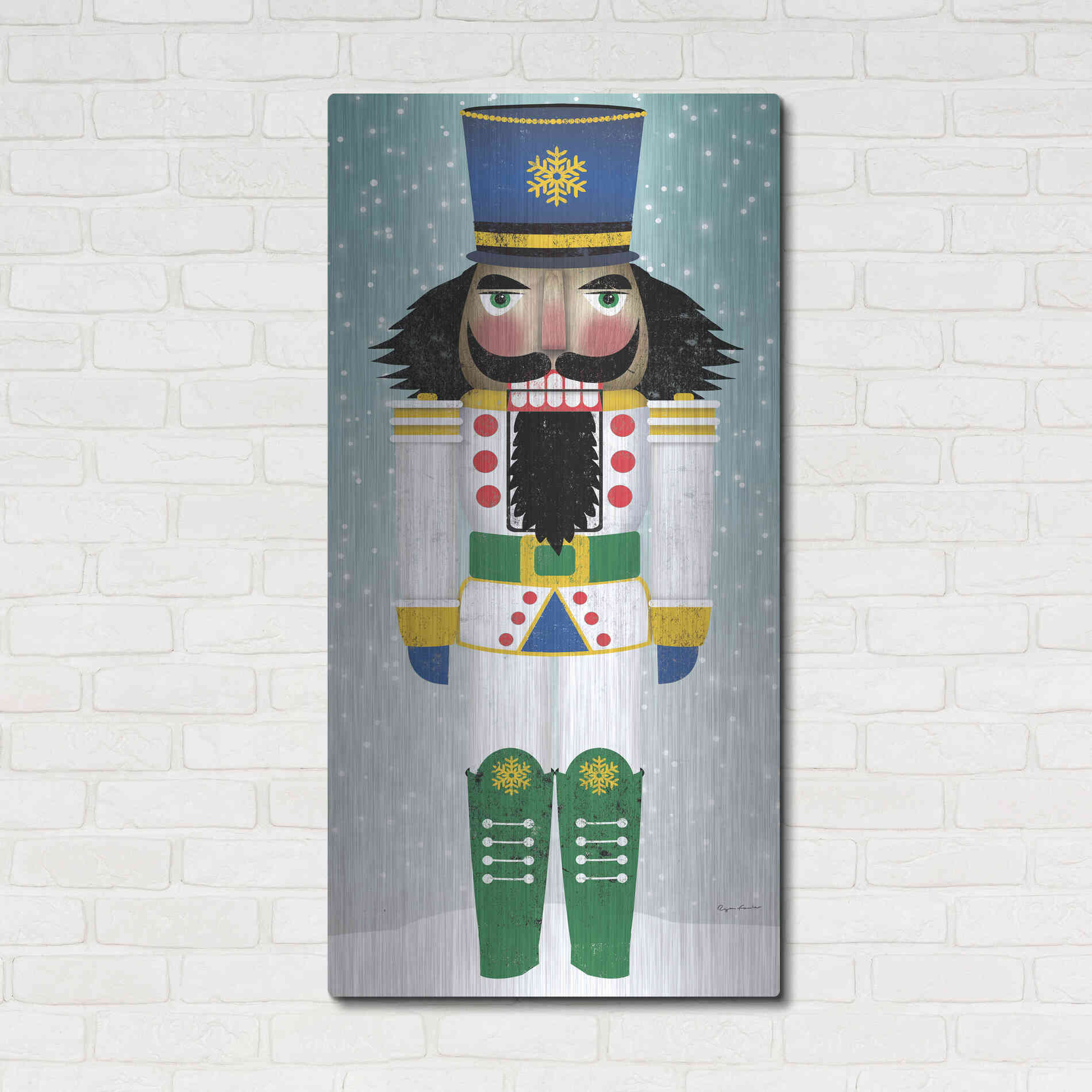 Luxe Metal Art 'Joyful Nutcracker IV' by Ryan Fowler, Metal Wall Art,24x48