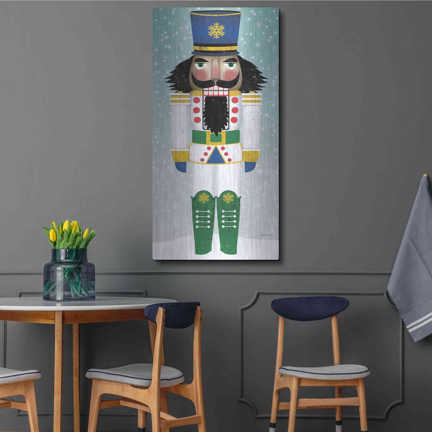 Luxe Metal Art 'Joyful Nutcracker IV' by Ryan Fowler, Metal Wall Art,24x48