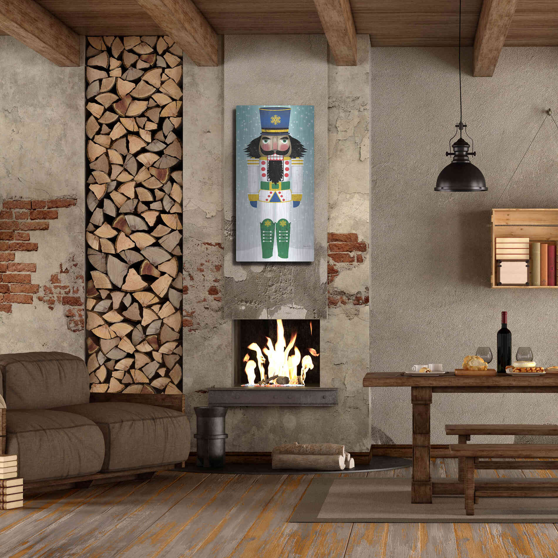 Luxe Metal Art 'Joyful Nutcracker IV' by Ryan Fowler, Metal Wall Art,24x48