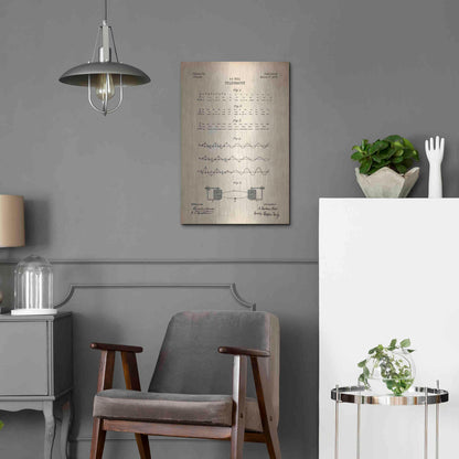 Luxe Metal Art 'Telegraphy Blueprint Patent Parchment' Metal Wall Art,16x24
