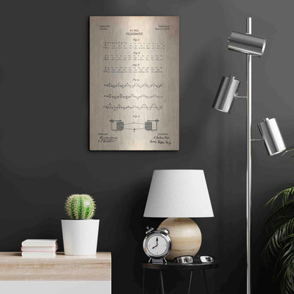 Luxe Metal Art 'Telegraphy Blueprint Patent Parchment' Metal Wall Art,16x24