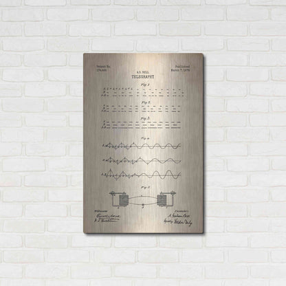 Luxe Metal Art 'Telegraphy Blueprint Patent Parchment' Metal Wall Art,24x36