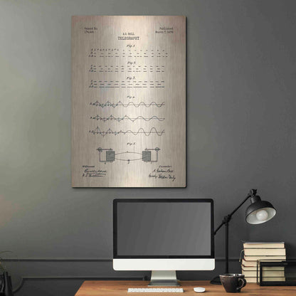 Luxe Metal Art 'Telegraphy Blueprint Patent Parchment' Metal Wall Art,24x36