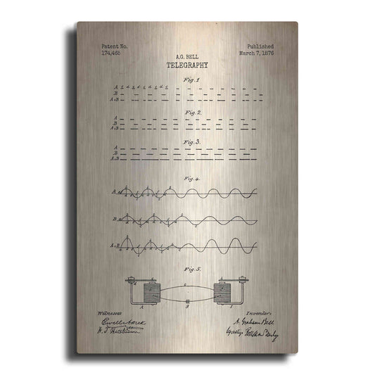 Luxe Metal Art 'Telegraphy Blueprint Patent Parchment' Metal Wall Art