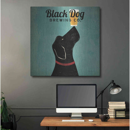 Luxe Metal Art 'Black Dog Brewing Co Square' by Ryan Fowler, Metal Wall Art,36x36