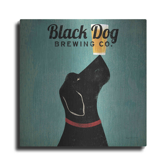 Luxe Metal Art 'Black Dog Brewing Co Square' by Ryan Fowler, Metal Wall Art