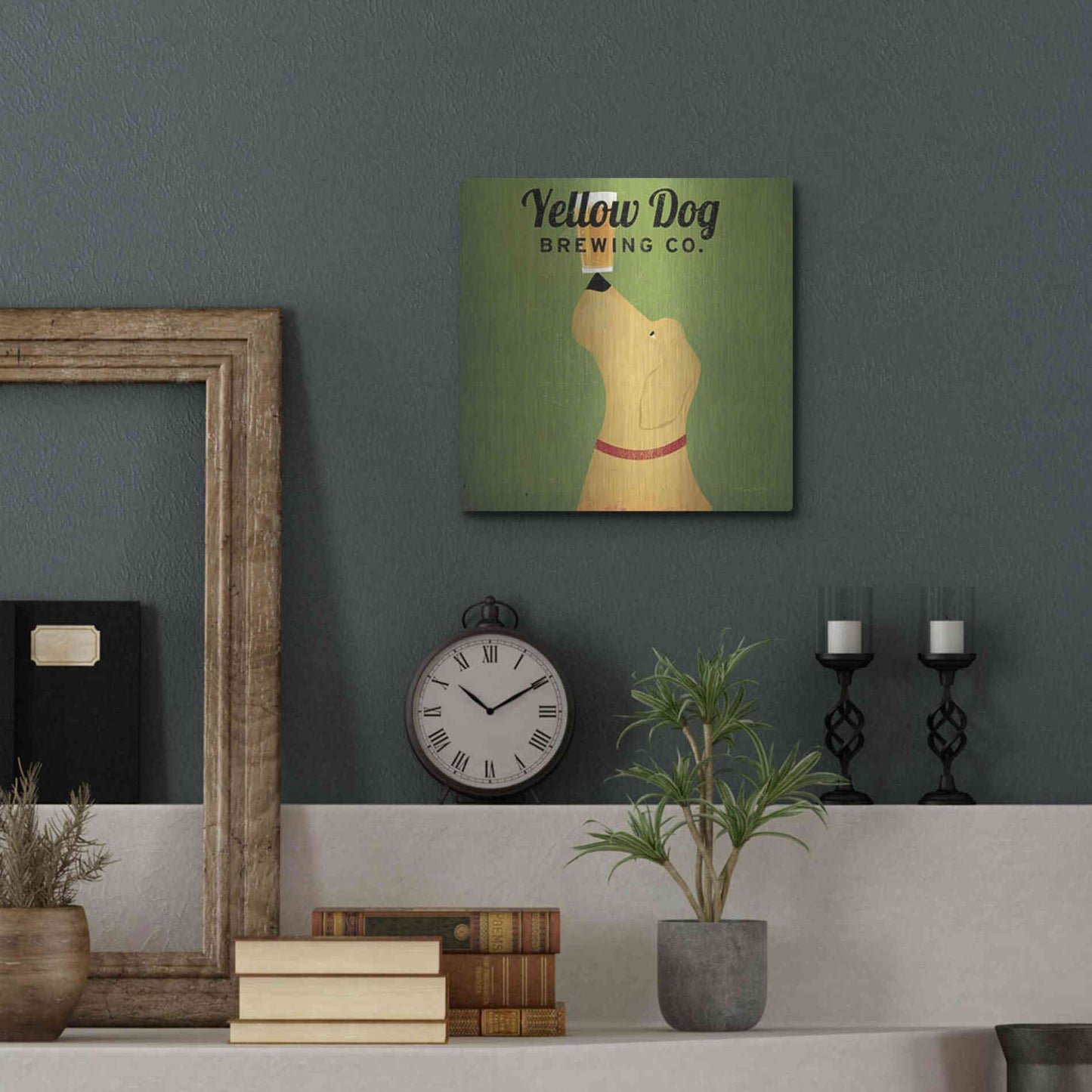 Luxe Metal Art 'Yellow Dog Brewing Co Square' by Ryan Fowler, Metal Wall Art,12x12