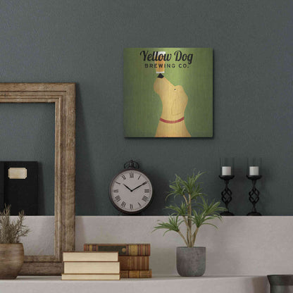 Luxe Metal Art 'Yellow Dog Brewing Co Square' by Ryan Fowler, Metal Wall Art,12x12