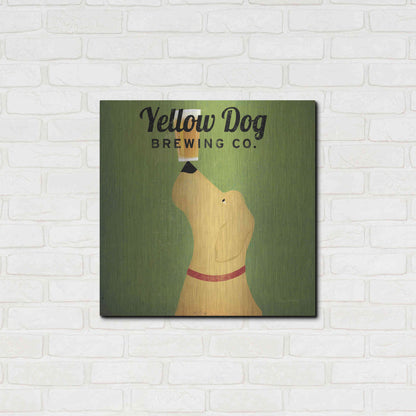 Luxe Metal Art 'Yellow Dog Brewing Co Square' by Ryan Fowler, Metal Wall Art,24x24