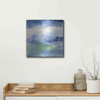 Luxe Metal Art 'Midnight At The Lake III' by Mike Schick, Metal Wall Art,12x12