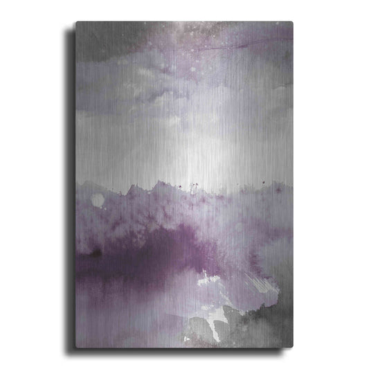 Luxe Metal Art 'Midnight At The Lake II Amethyst Gray Crop' by Mike Schick, Metal Wall Art