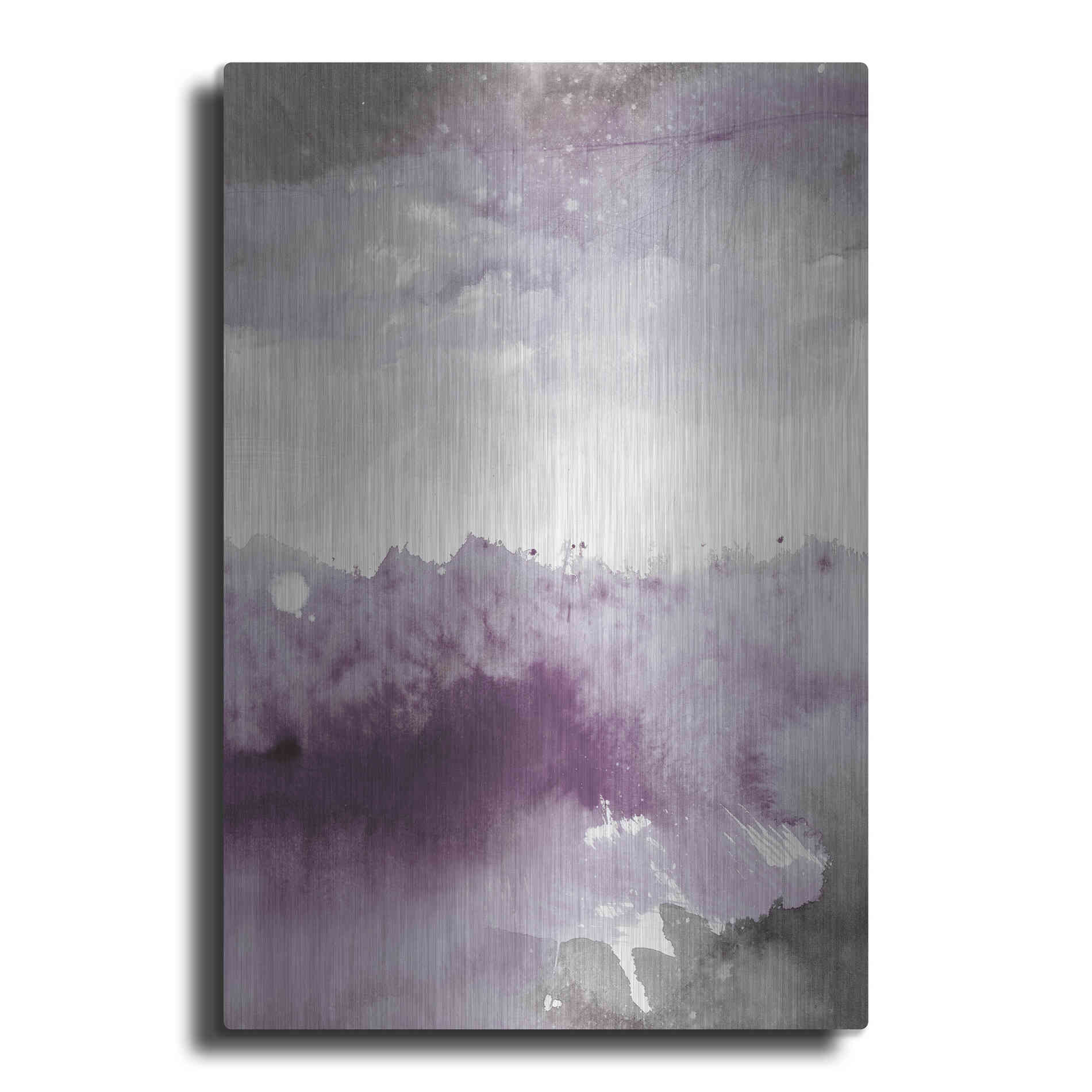 Luxe Metal Art 'Midnight At The Lake II Amethyst Gray Crop' by Mike Schick, Metal Wall Art