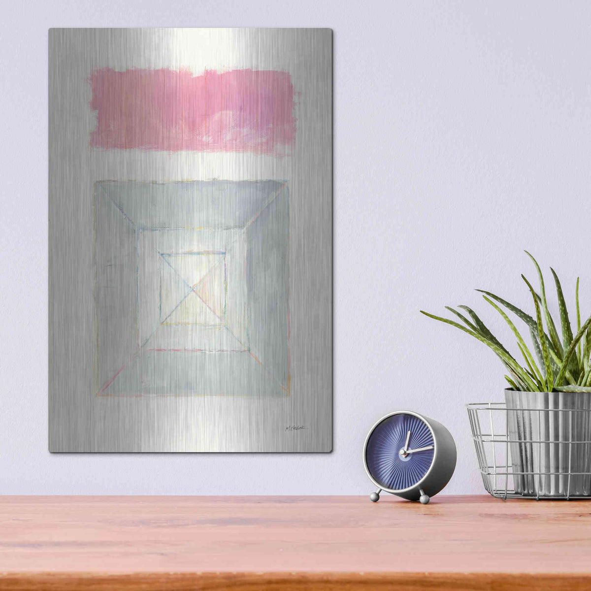Luxe Metal Art 'Intersection' by Mike Schick, Metal Wall Art,12x16
