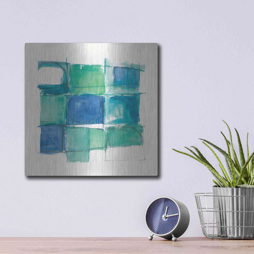 Luxe Metal Art '131 West 3rd Street Square II On White' by Mike Schick, Metal Wall Art,12x12