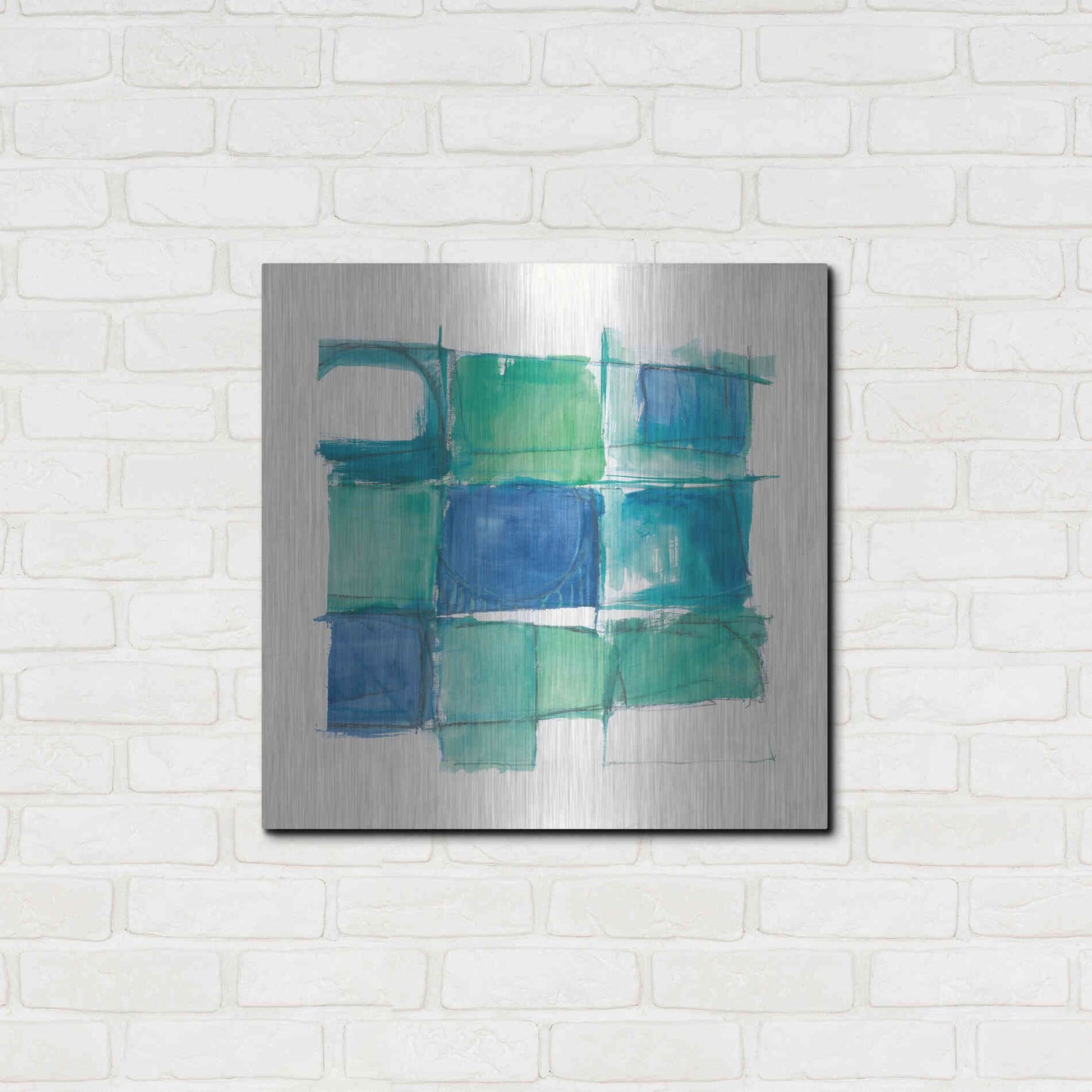 Luxe Metal Art '131 West 3rd Street Square II On White' by Mike Schick, Metal Wall Art,24x24