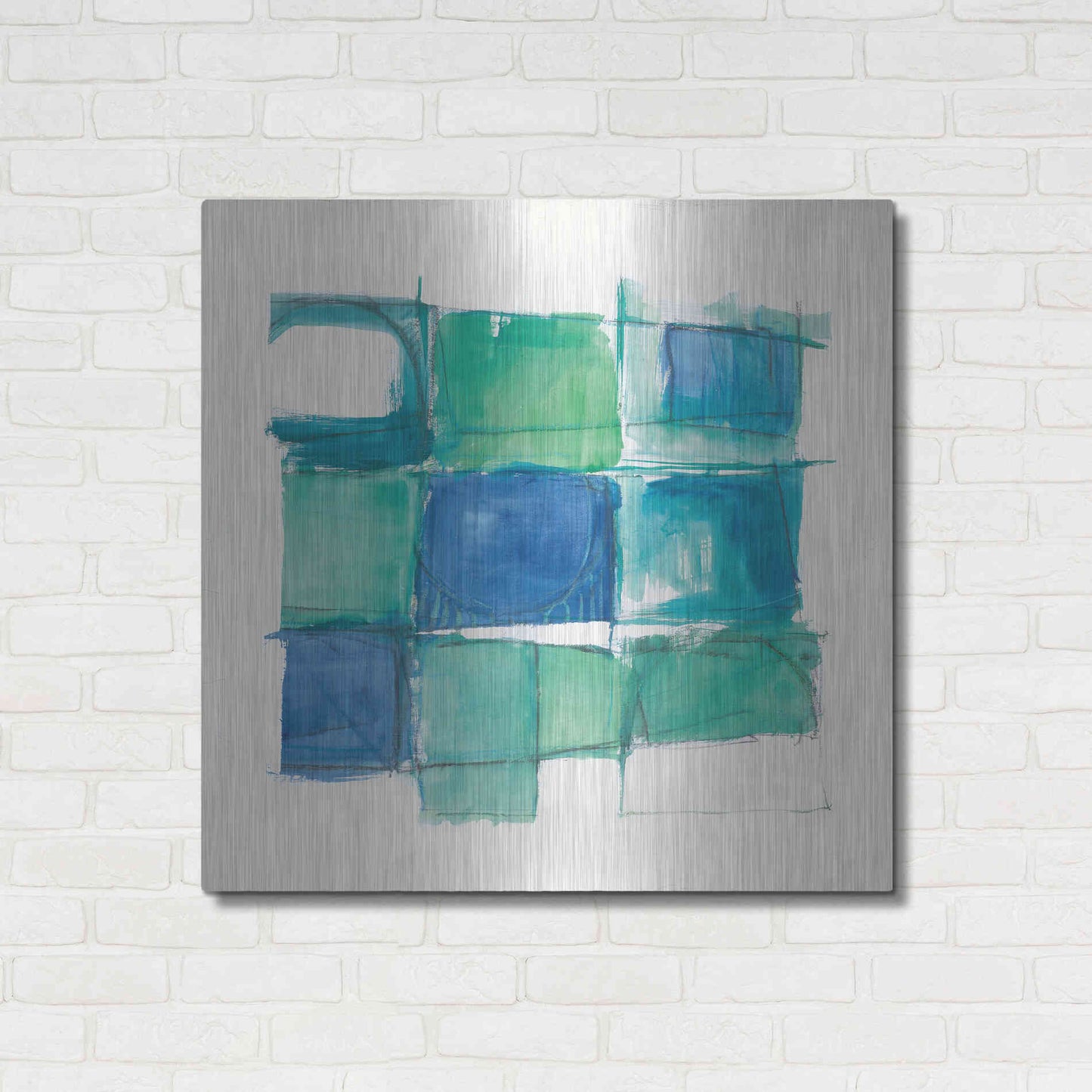Luxe Metal Art '131 West 3rd Street Square II On White' by Mike Schick, Metal Wall Art,36x36
