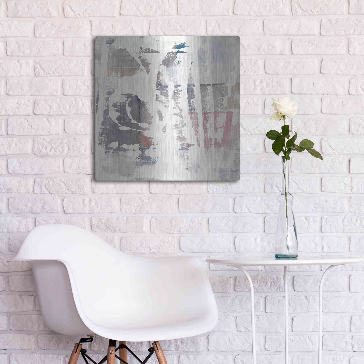 Luxe Metal Art 'White Out Crop' by Mike Schick, Metal Wall Art,24x24