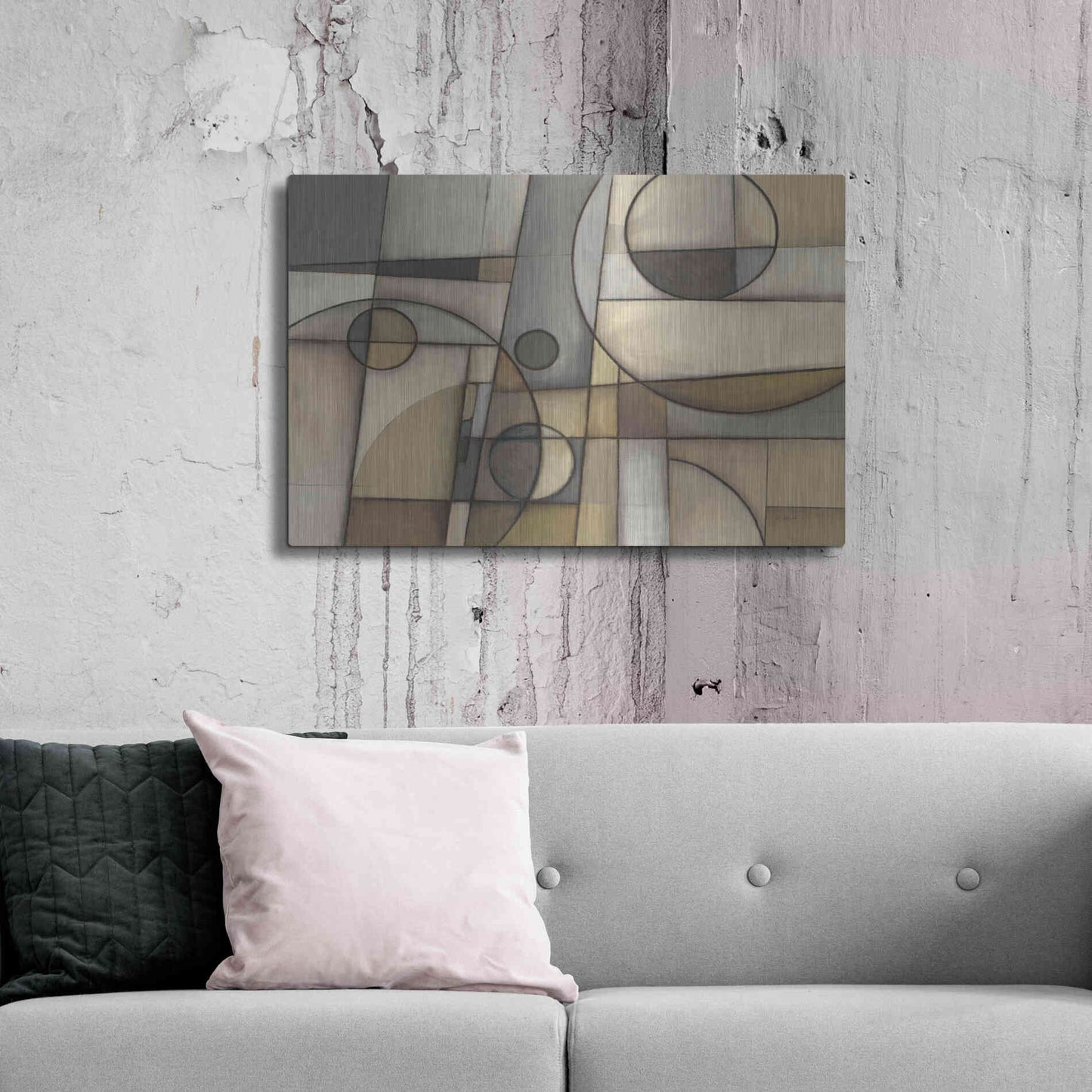 Luxe Metal Art 'Mythology Neutral' by Mike Schick, Metal Wall Art,36x24