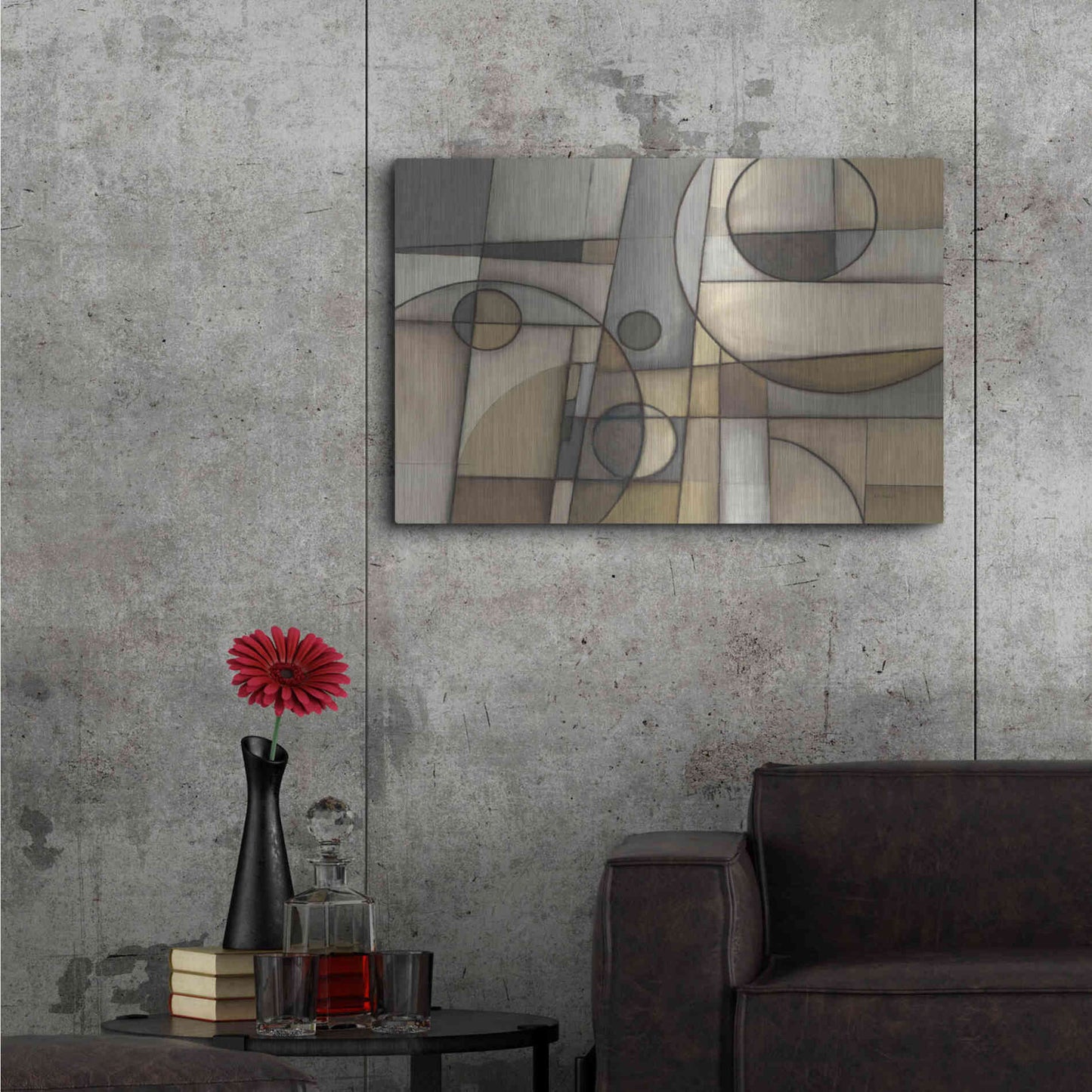 Luxe Metal Art 'Mythology Neutral' by Mike Schick, Metal Wall Art,36x24