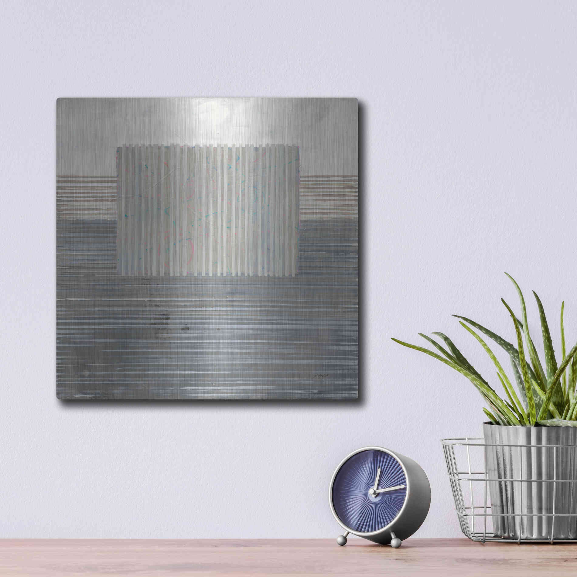 Luxe Metal Art 'Layers Of Reality' by Mike Schick, Metal Wall Art,12x12
