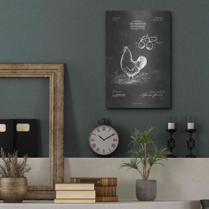 Luxe Metal Art 'Eye Protector for Chickens Blueprint Patent Chalkboard' Metal Wall Art,12x16