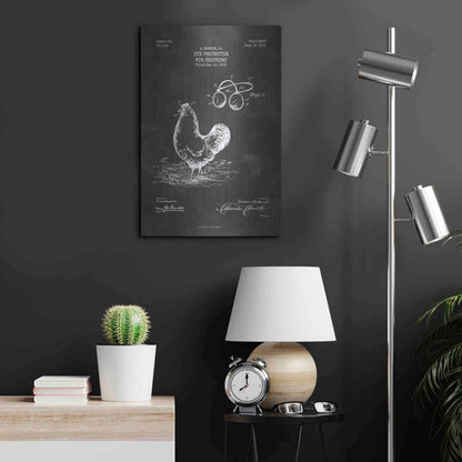 Luxe Metal Art 'Eye Protector for Chickens Blueprint Patent Chalkboard' Metal Wall Art,16x24