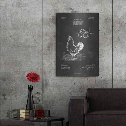 Luxe Metal Art 'Eye Protector for Chickens Blueprint Patent Chalkboard' Metal Wall Art,24x36
