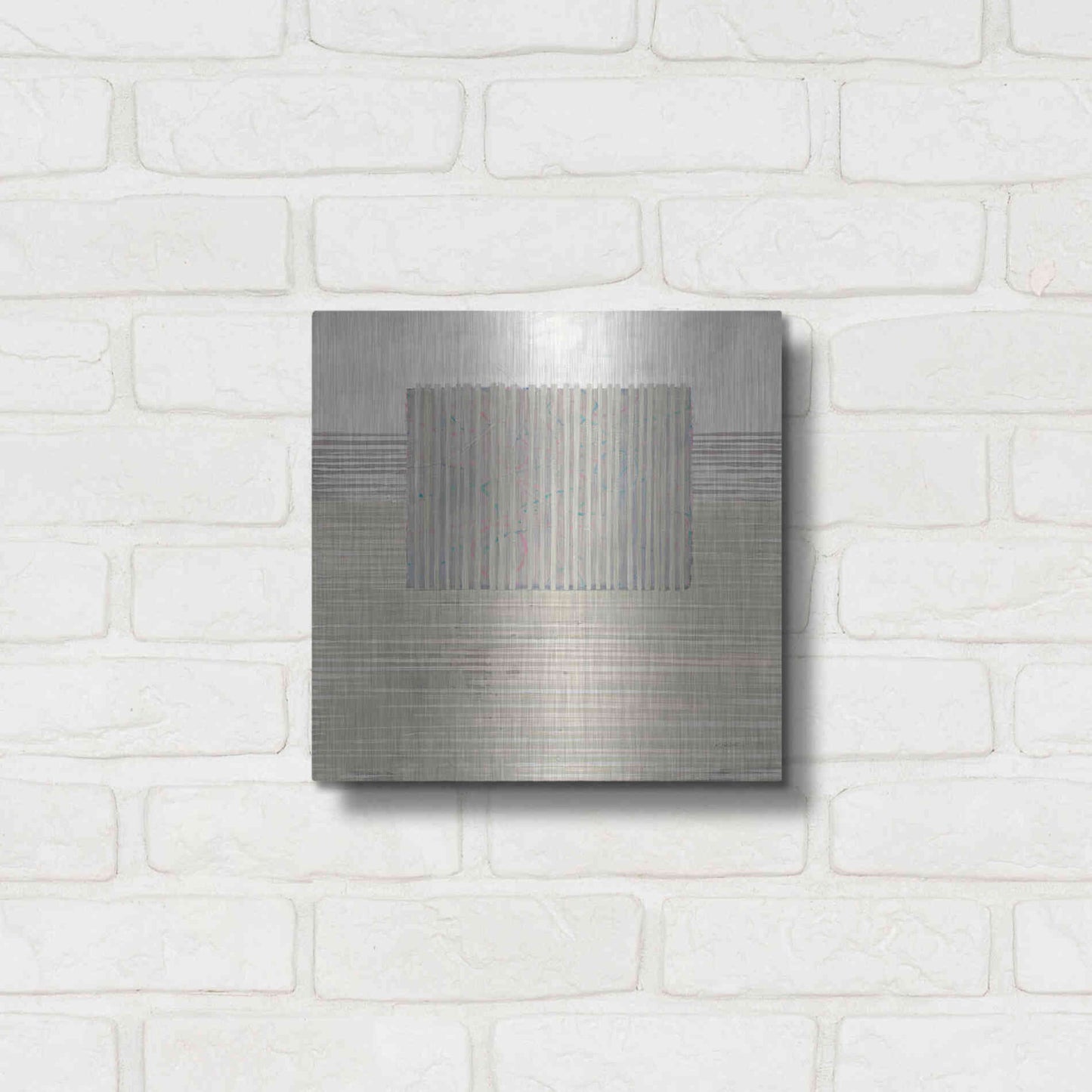 Luxe Metal Art 'Layer Of Reality Neutral' by Mike Schick, Metal Wall Art,12x12