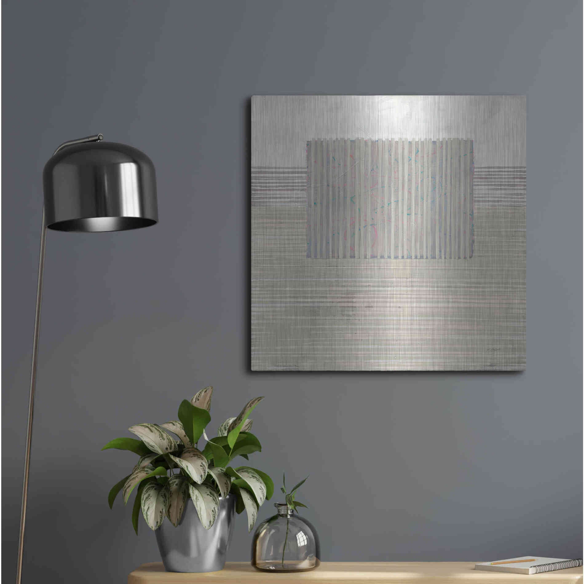Luxe Metal Art 'Layer Of Reality Neutral' by Mike Schick, Metal Wall Art,24x24
