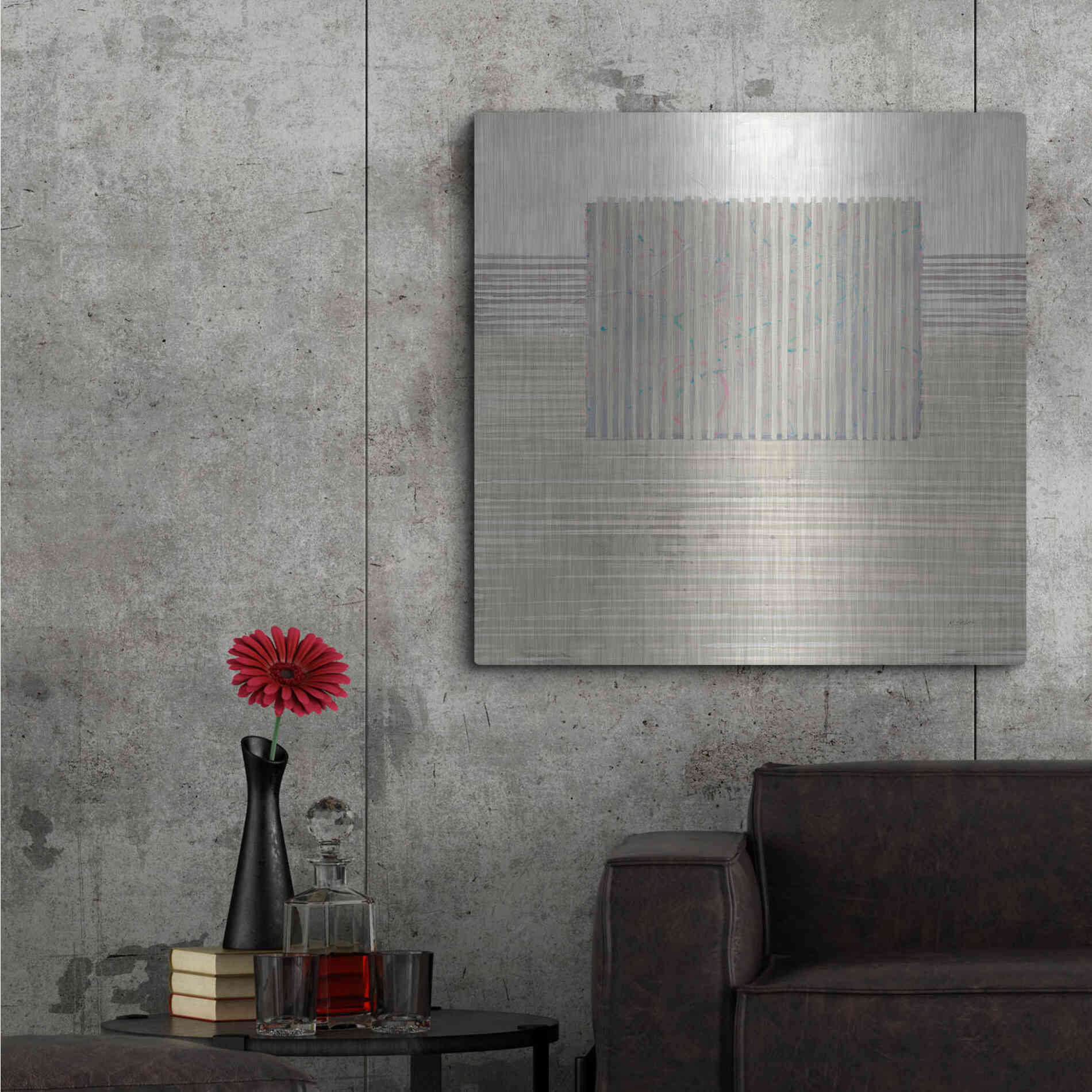 Luxe Metal Art 'Layer Of Reality Neutral' by Mike Schick, Metal Wall Art,36x36