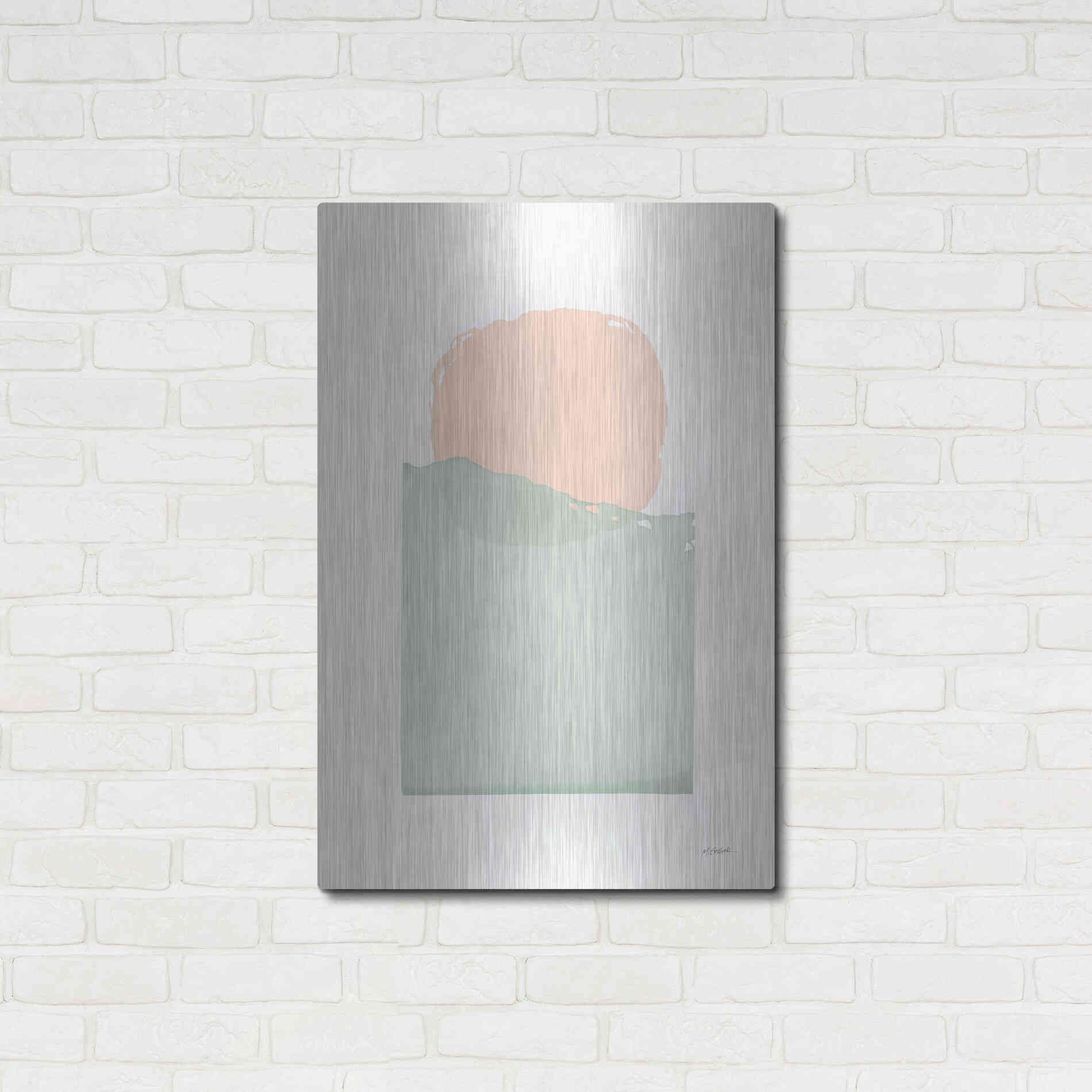 Luxe Metal Art 'Buoyant Pink And Green' by Mike Schick, Metal Wall Art,24x36