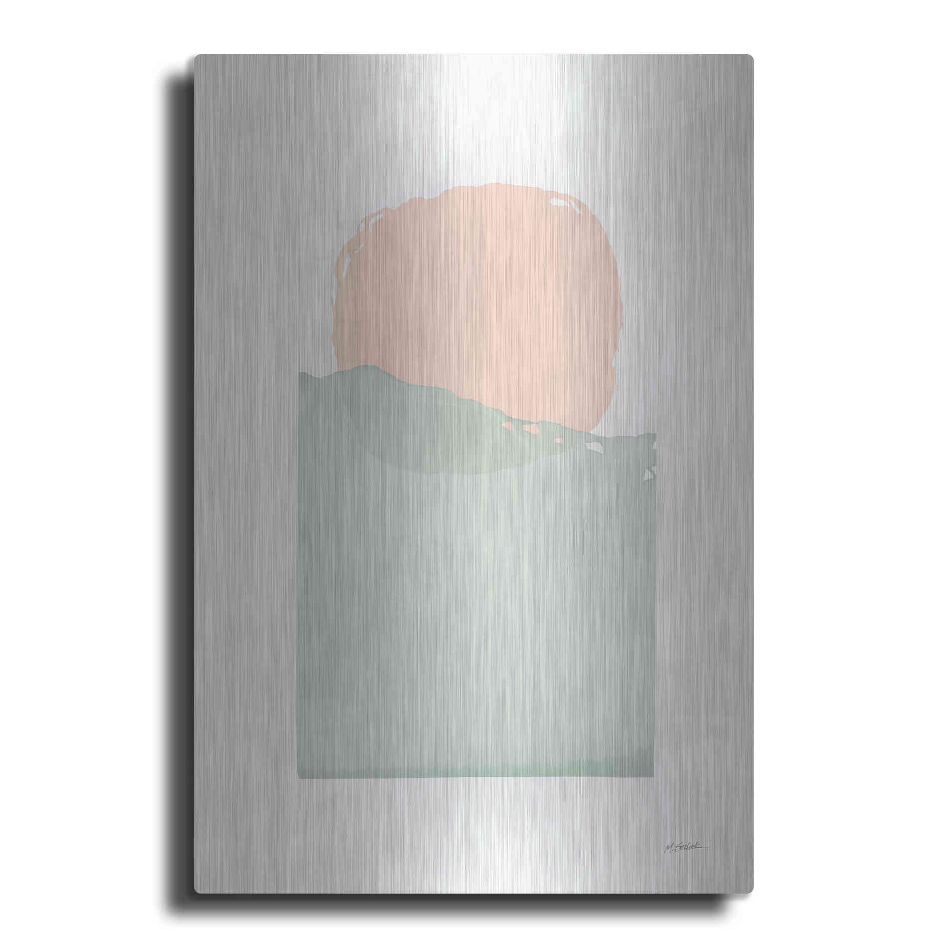 Luxe Metal Art 'Buoyant Pink And Green' by Mike Schick, Metal Wall Art