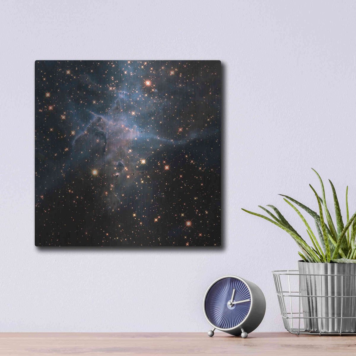 Luxe Metal Art 'Mystic Mountain Infrared' Hubble Space Telescope Metal Wall Art,12x12