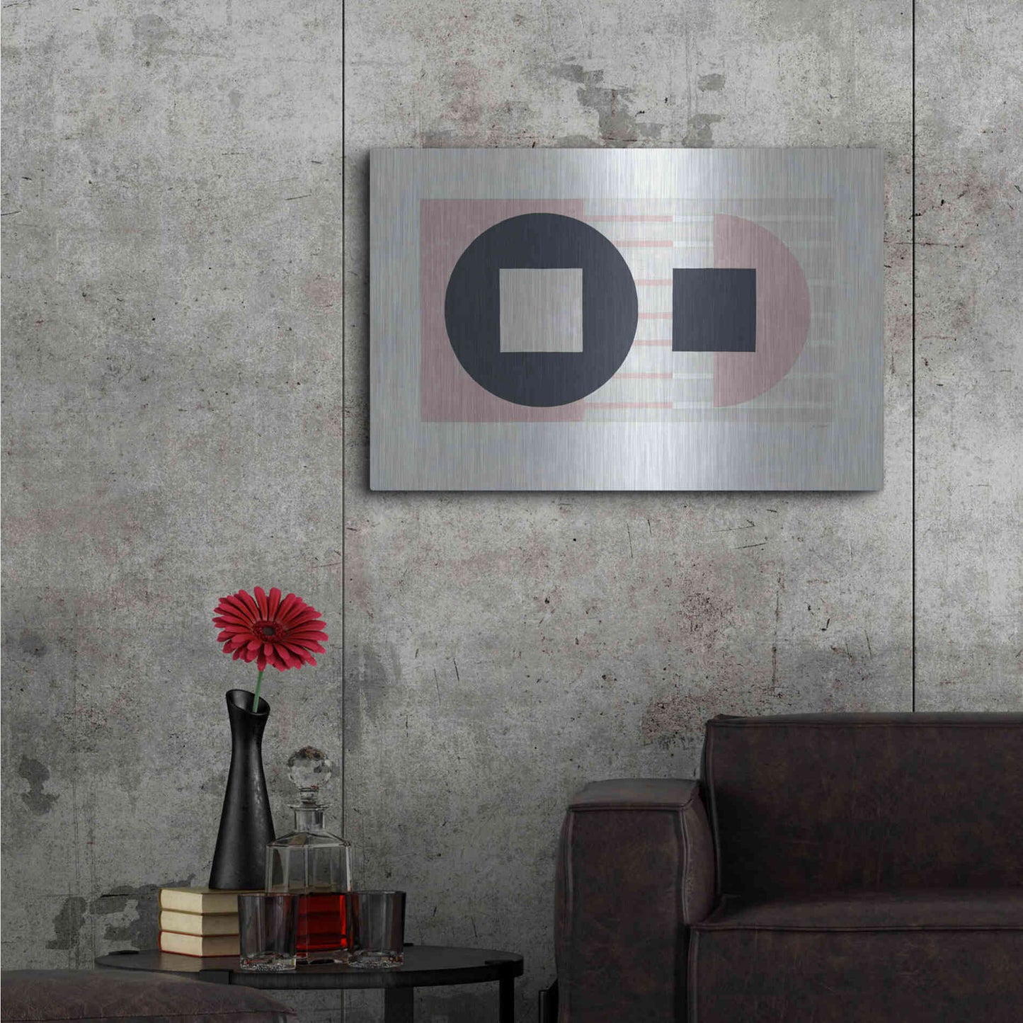 Luxe Metal Art 'Laterally Speaking Pink' by Mike Schick, Metal Wall Art,36x24