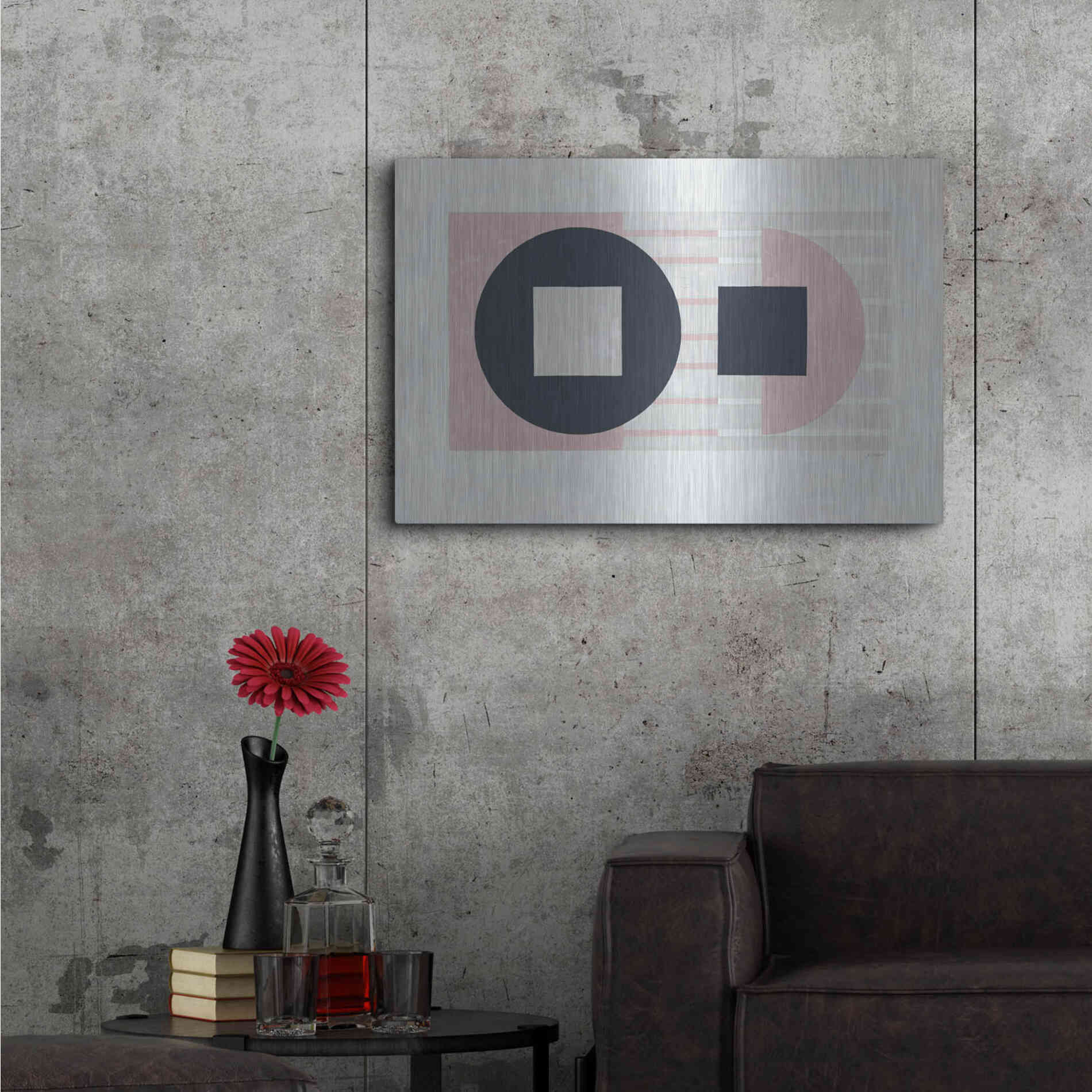 Luxe Metal Art 'Laterally Speaking Pink' by Mike Schick, Metal Wall Art,36x24