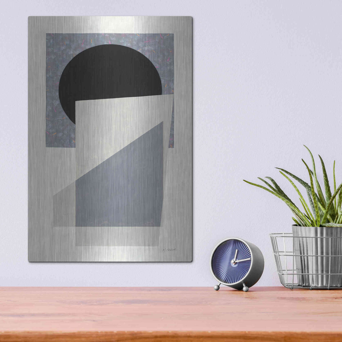 Luxe Metal Art 'Full Moon I' by Mike Schick, Metal Wall Art,12x16