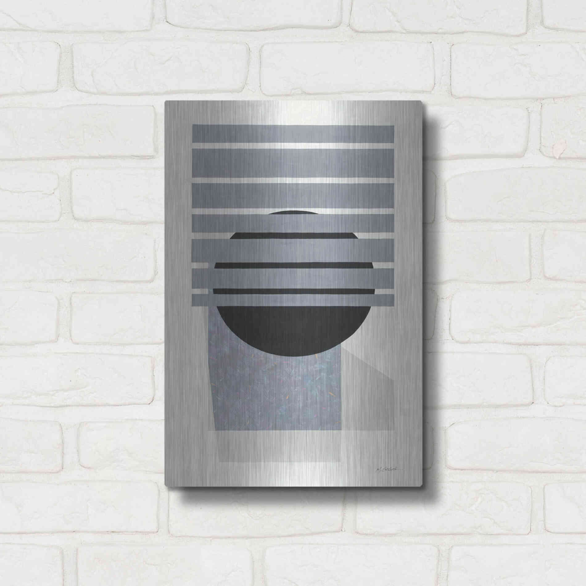 Luxe Metal Art 'Full Moon II' by Mike Schick, Metal Wall Art,12x16