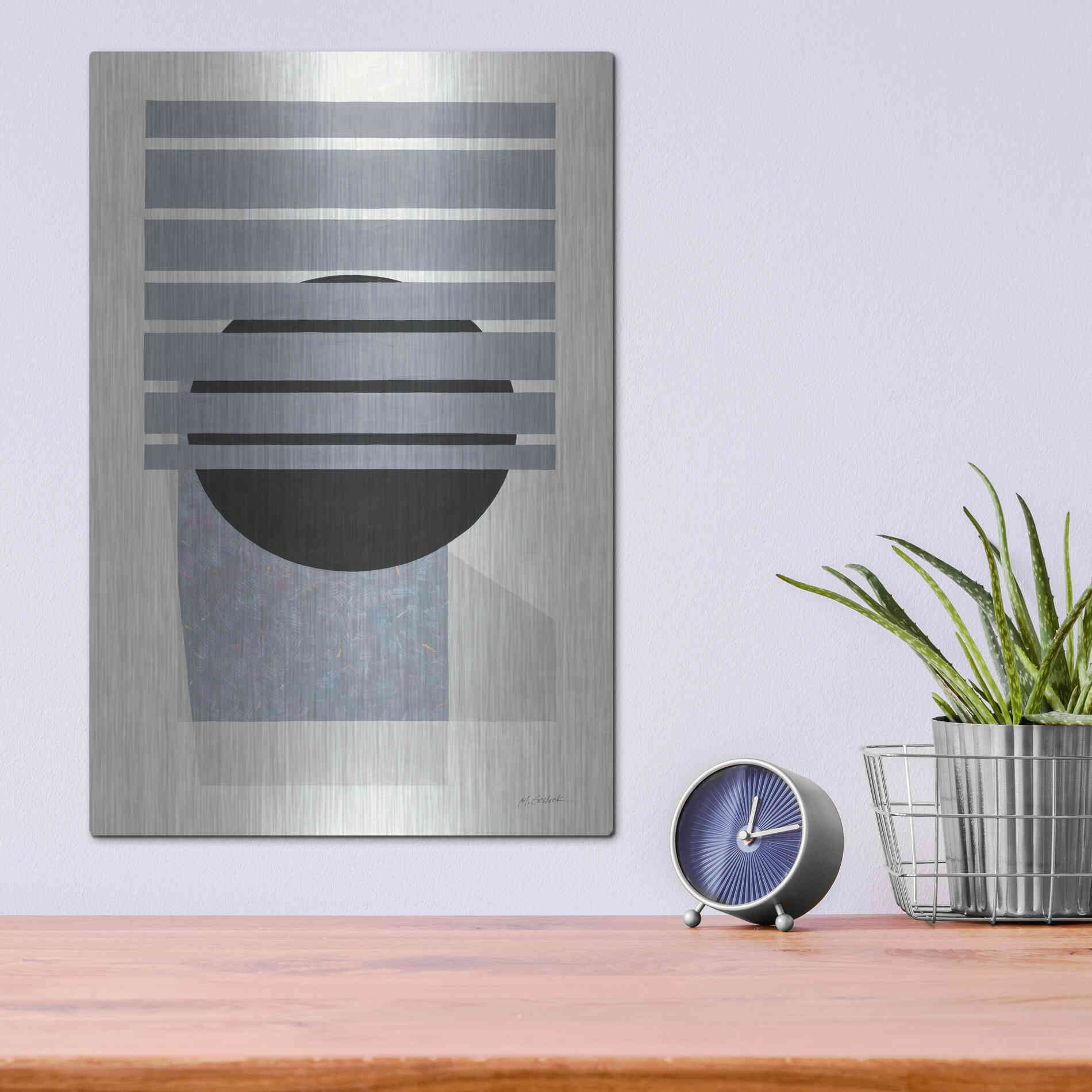 Luxe Metal Art 'Full Moon II' by Mike Schick, Metal Wall Art,12x16