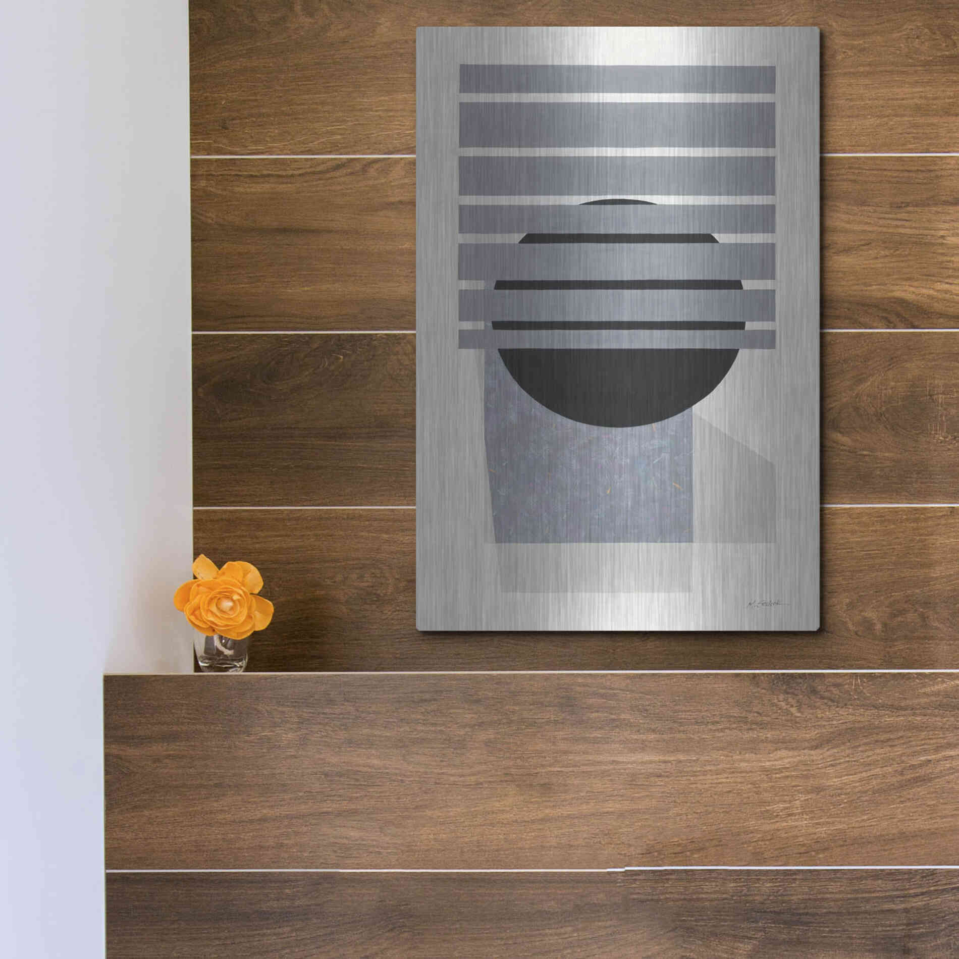 Luxe Metal Art 'Full Moon II' by Mike Schick, Metal Wall Art,12x16