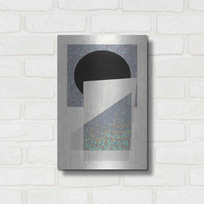 Luxe Metal Art 'Full Moon I V2' by Mike Schick, Metal Wall Art,12x16