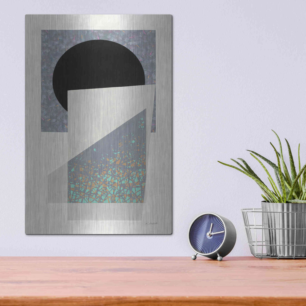 Luxe Metal Art 'Full Moon I V2' by Mike Schick, Metal Wall Art,12x16