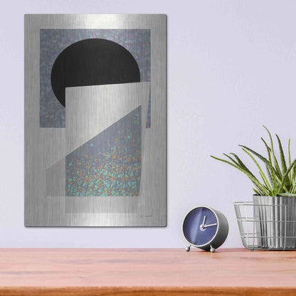 Luxe Metal Art 'Full Moon I V2' by Mike Schick, Metal Wall Art,12x16