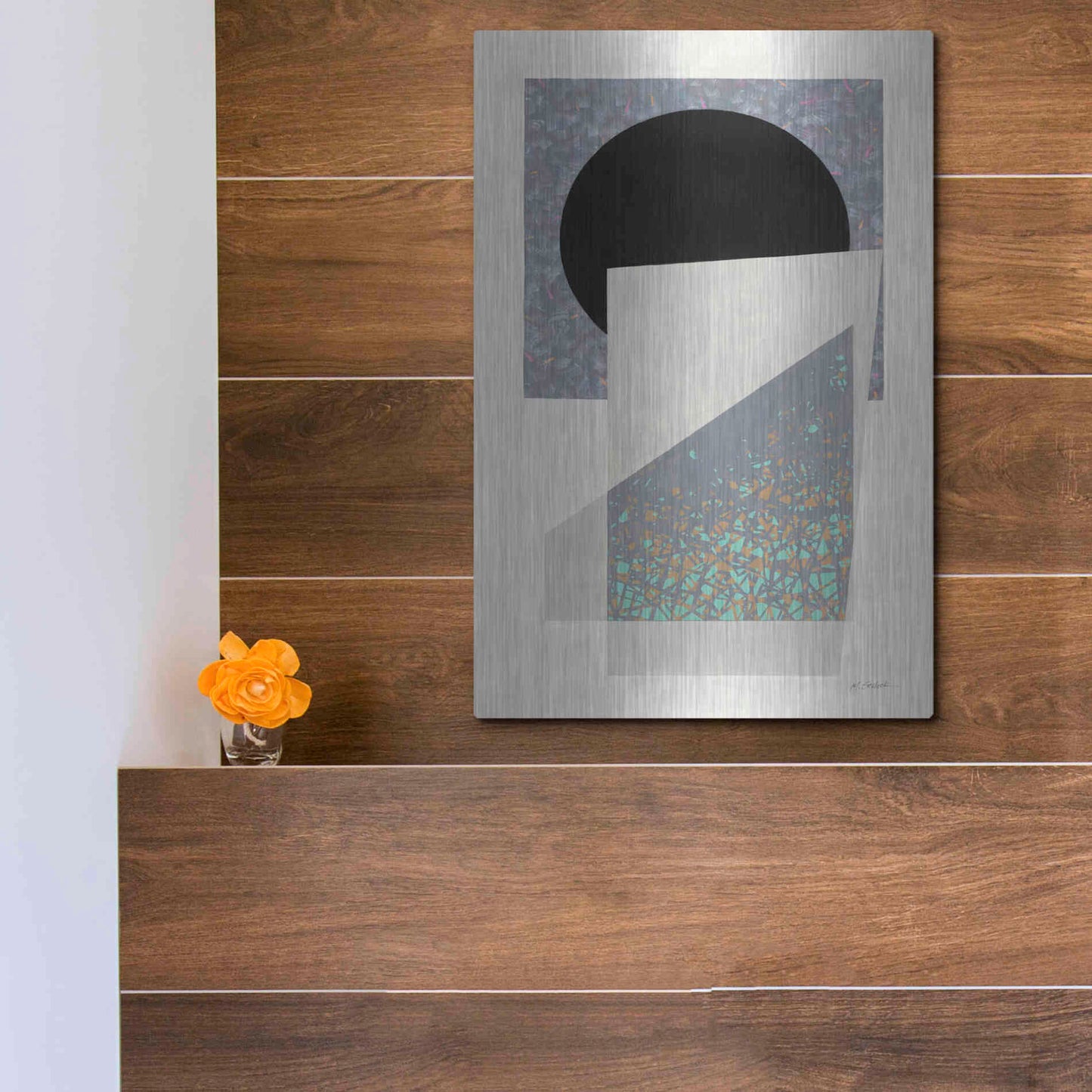 Luxe Metal Art 'Full Moon I V2' by Mike Schick, Metal Wall Art,12x16