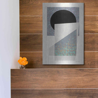 Luxe Metal Art 'Full Moon I V2' by Mike Schick, Metal Wall Art,12x16