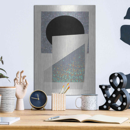 Luxe Metal Art 'Full Moon I V2' by Mike Schick, Metal Wall Art,12x16