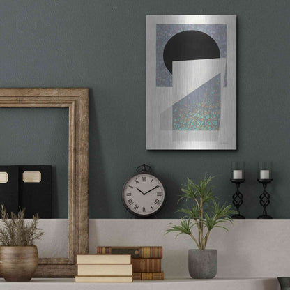 Luxe Metal Art 'Full Moon I V2' by Mike Schick, Metal Wall Art,12x16