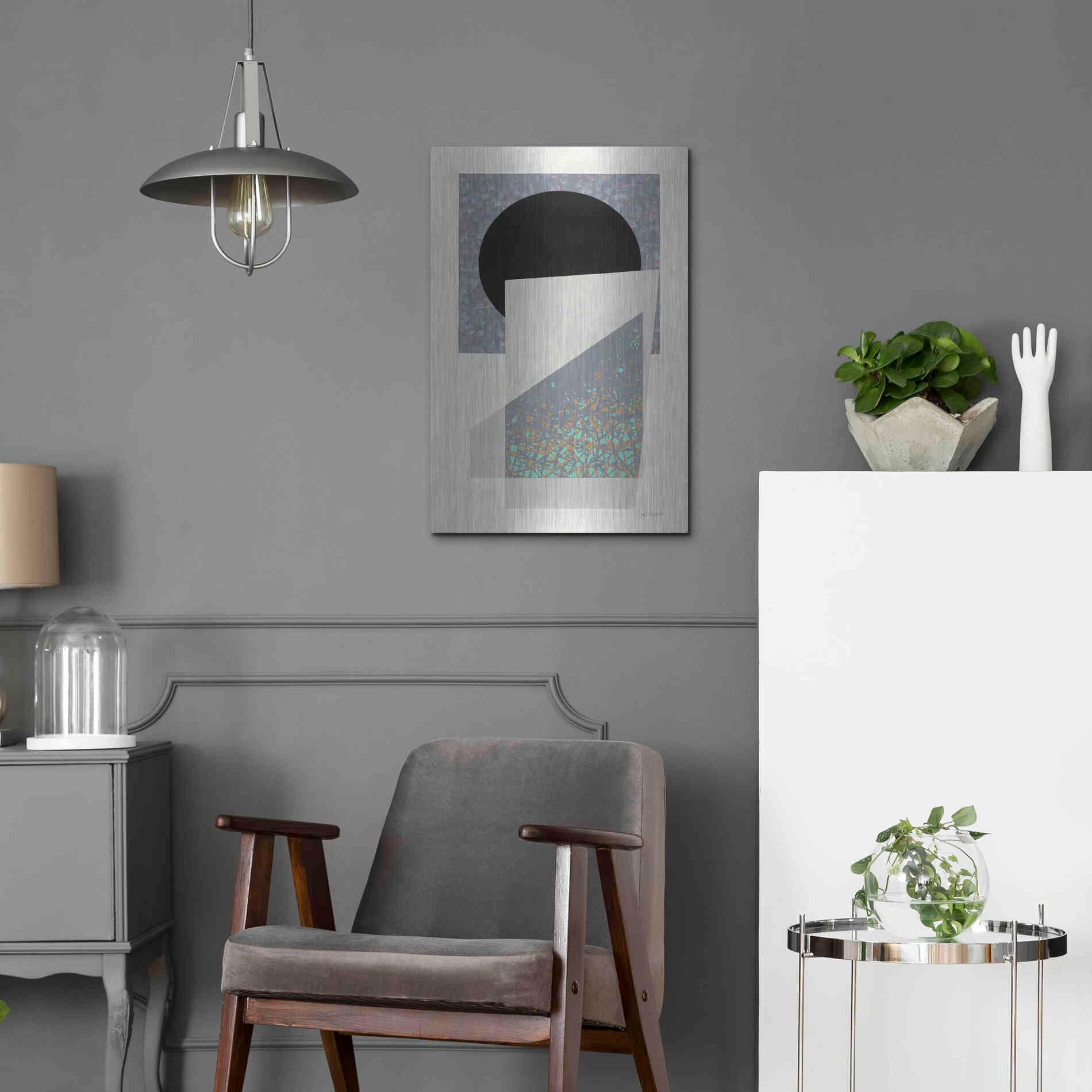 Luxe Metal Art 'Full Moon I V2' by Mike Schick, Metal Wall Art,16x24