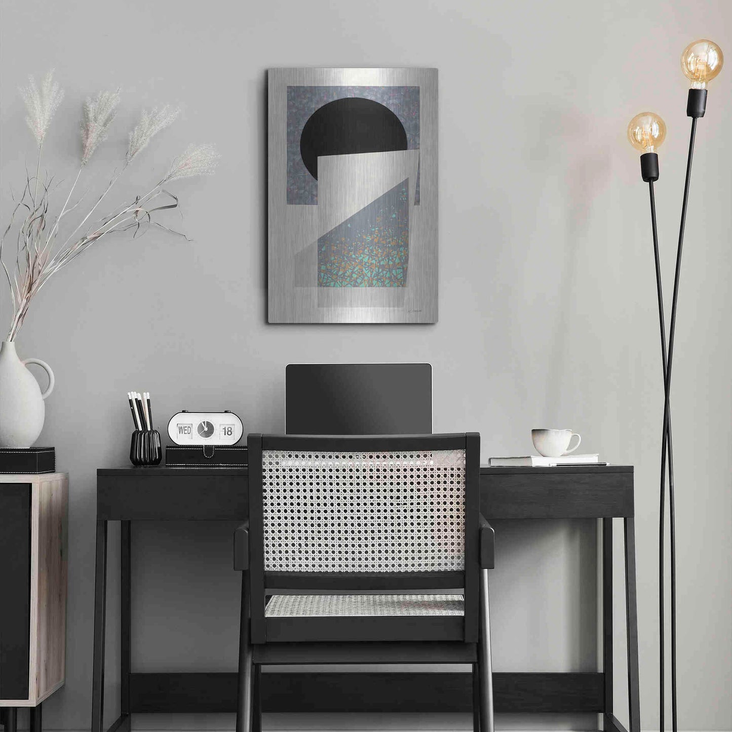 Luxe Metal Art 'Full Moon I V2' by Mike Schick, Metal Wall Art,16x24